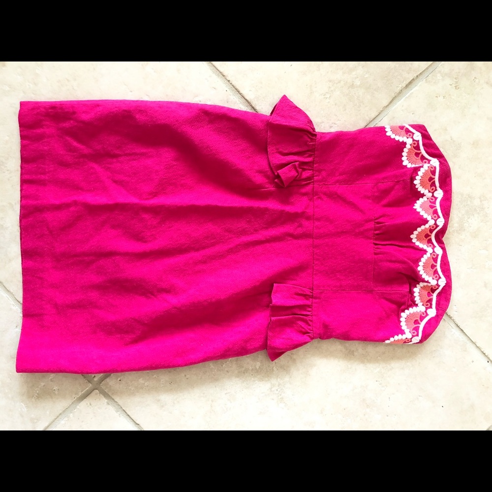 Pink strapless lily dress